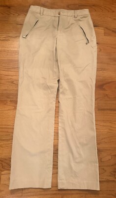 Lauren Ralph Lauren Pants Womens Size 4 Khaki Tan Front Zip Pockets