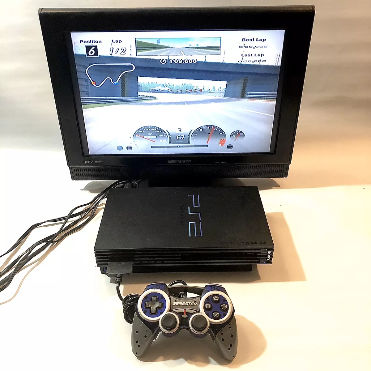 Sony Playstation 2 PS2 FAT Original Console System Bundle SCPH-39001  *READ*NO TV