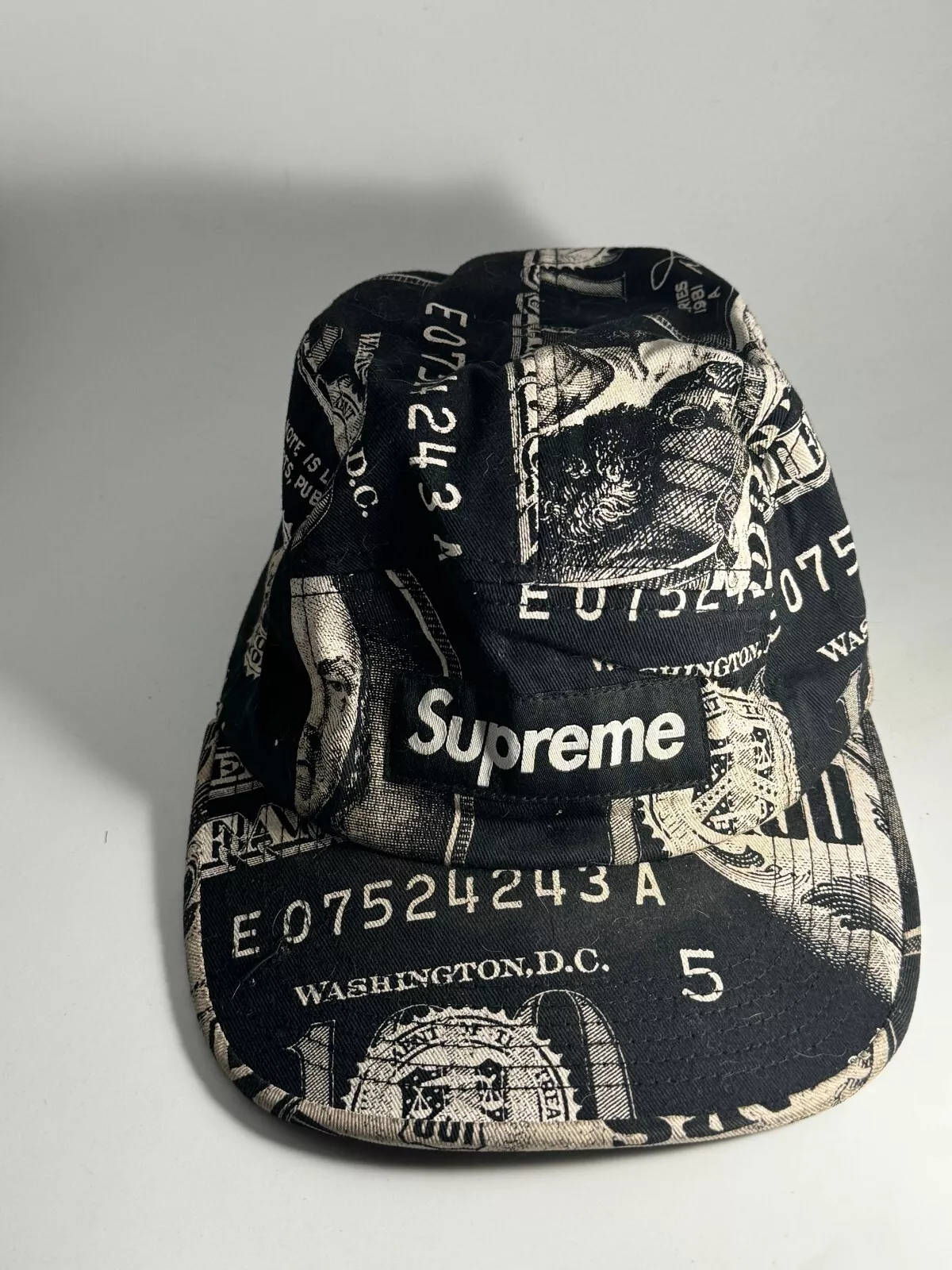 Casquette de camp en argent noir blanc Supreme Franklin taille unique d'occasion
