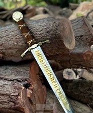 Merlin Excalibur Sword Knight Templar Sword, Medieval Viking Sword With Sheath