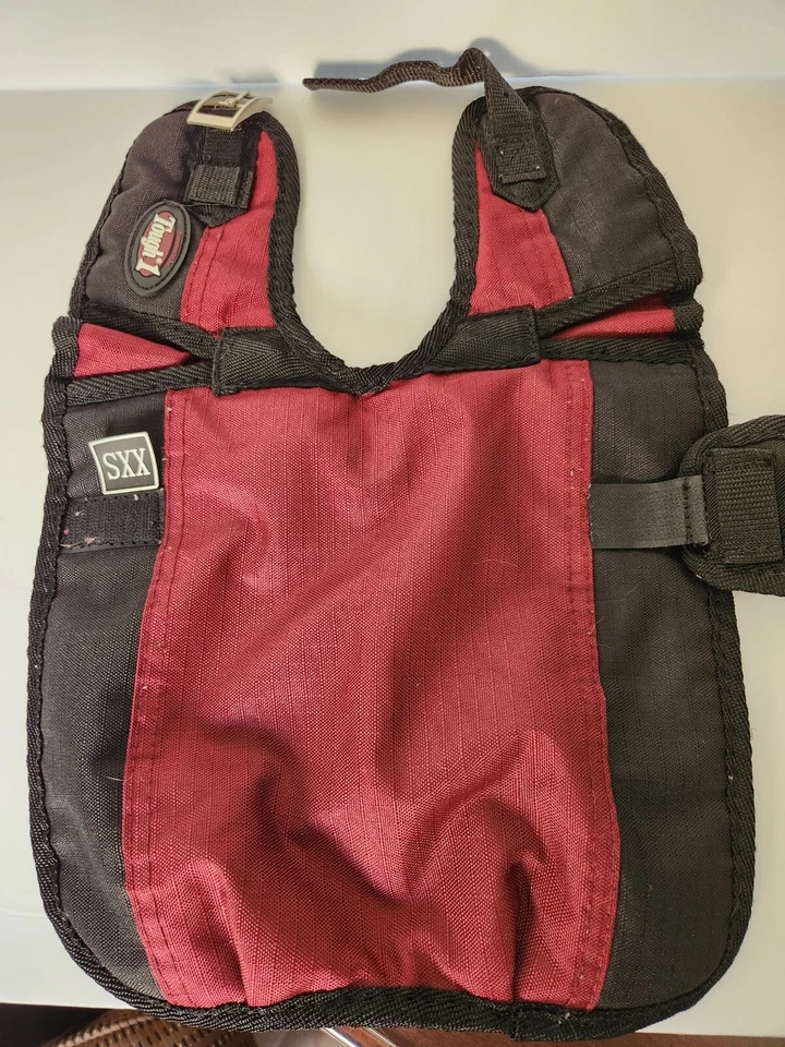 Winter Dog Coat Jacket Tough 1 sz XXS Adjustable Fit Burgundy Red Wine Black - Image 2 of 4