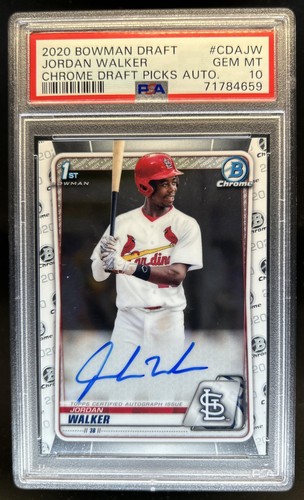 2020 Bowman Draft Jordan Walker Chrome Auto 1st #CDA-JW Cardinals PSA 10