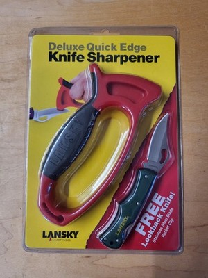 Lansky Deluxe Quick Edge Knife Sharpener W/Lockback Pocket Knife NEW