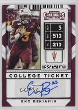 2020 Panini Contenders Draft Picks College Ticket Eno Benjamin #140 Auto 1n8b