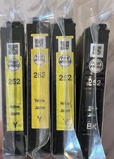 4 PACK Lot GENUINE EPSON 252 Yellow Black Ink Cartridges NEW