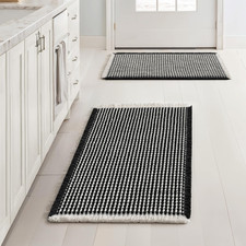 MIULEE Set of 2 Waffle Bathroom Rugs, Boho Bath Rugs Non Slip Washable, Super Ab