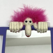 Vintage Peeking Zeke Mirror Purple Pink Hair ...