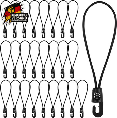 Spanngummi mit Haken 15/25 cm für Zelt, Plane, Camping, Garten, Ladungssicherung