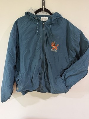 VINTAGE DISNEY STORE TIGGER HOODED WINDBREAKER JACKET   Size XL   Teal