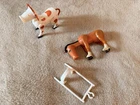 Vintage Fisher Price 1970's Little People Farm White Cow Brown Spots/Horse