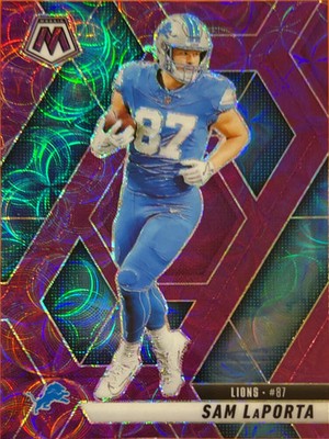 2025 Panini Mosaic Football Sam LaPorta #63 Purple Scope
