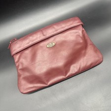 Vintage Etienne Aigner Leather Clutch Purse 1970s Maroon Handbag Retro Fashion