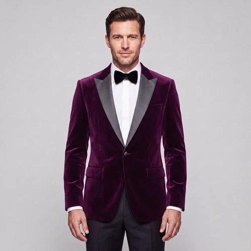 Joseph Michael Men's Stretch Slim Fit Velvet Blazer - product listing photo