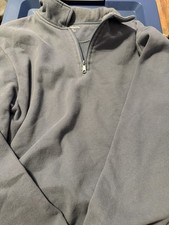 Croft Barrow Fleece 1/4 Zip Pullover Sweatshirt Mock Neck Gray Men's Size M