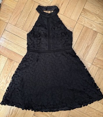 Bardot Junior Black Floral Lace Fit & Flare Dress US 14Y Sleeveless High  Neck | eBay