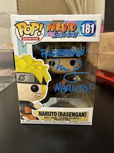 Naruto Maile Flanagan Signed FUNKO POP Shippuden #181 Naruto Rasengan Inscribed 