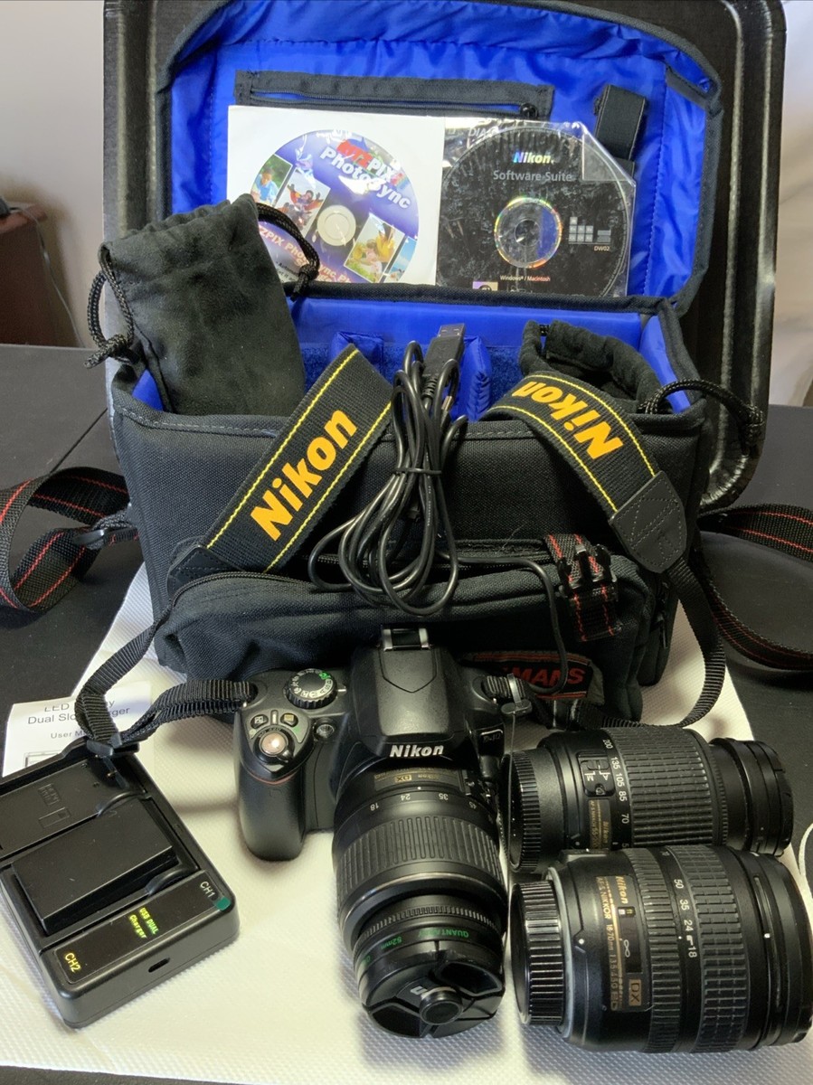 Nikon D40X DSLR Camera Kit w/ 18-55mm & 55-200mm Lenses, Charger