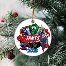 Personalized Avengers Christmas Ornament: Valentine Day 2D Ceramic Ornament