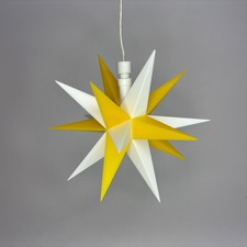 LED-Stern Weiß-Gelb, Batteriefach, ca. 1,5 Mtr. Kabel, Nr 9754 Fernbedien, Timer