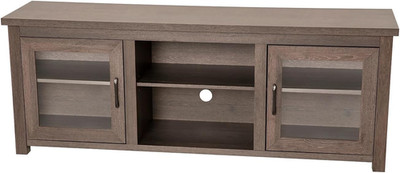 Sheffield Modern TV Stand for 80'' TVs - Black Wash & Glass, Adjustable Shelves