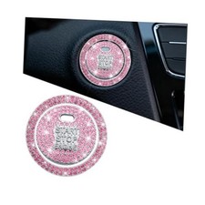 Bling Car Engine Start Ring Sticker, Crystal Rhinestone Anti-Scratch Pink