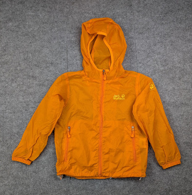 Jack Wolfskin Shell Rain Jacket Kids 120 US 6-7 Outdoors Lightweight Ripstop