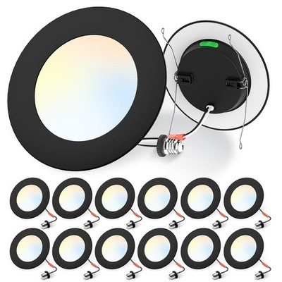 ALUSSO 12 Pack 5/6 Inch LED Recessed Lights   5CCT Selectable 2700K-6000K,