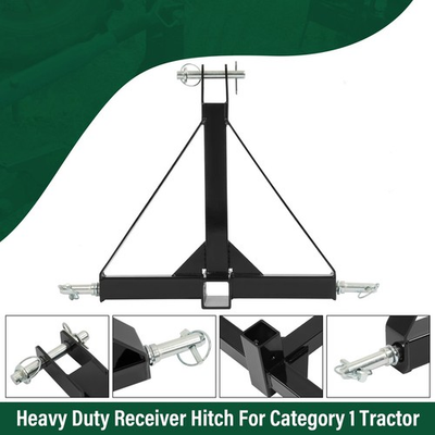 #ad 3 Point Hitch 2#x27;#x27; Trailer Receiver Hitch Tow Drawbar Category 1 Tractor Adapter $46.79