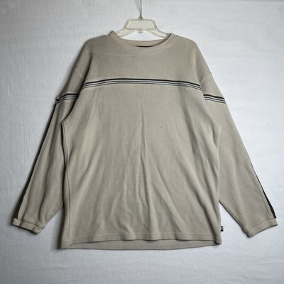 Vintage Zero Tolerance Beige Striped Long Sleeve Crewneck Mens Sz XL 00s Surfer