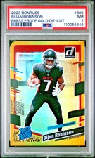 Bijan Robinson 2023 Panini Donruss #305 Gold Die-Cut /25
