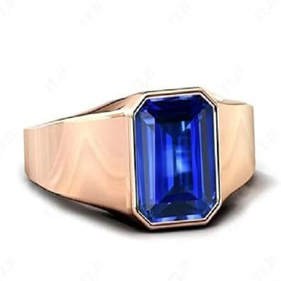 5 Ct 14x10mm Unique Emerald Cut Tanzanite Wedding Engagement Signet Ring for Men