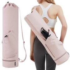 Yoga Mat Bag with Water Bottle Pocket and Bottom Wet Pocket, Exercise Yoga Ma...