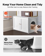 Cat Litter Box Enclosure Furniture, 27.6 in Hidden Litter Box Cabinet with Metal