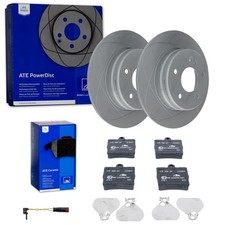 ATE PowerDisc BREMSSCHEIBEN + BELÄGE HINTEN passend für C-KLASSE W203 CLK W209 