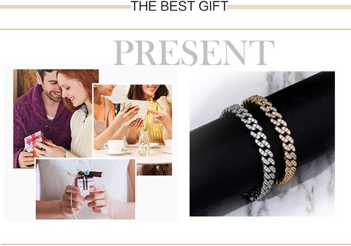 Chunky 14K Gold Cuban Link Anklet with Iced Faux Diamonds - 9 Inch Beauty - Picture 9 of 11