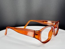 VTG LAUREN HUTTON BROWN Womens Brown Oval Full Rim Eyeglasses FRAMES ONLY