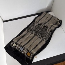 The Fine Arts Museums of San Francisco 1984 Silk Geometric Scarf Beige/Black