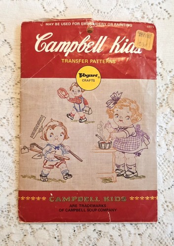 Vintage Campbell Kids Vogart 4103 Embroidery Transfer Pattern 1960s