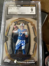 Graded 9 - 2018 Panini Select - Premier Level Josh Allen #139 Silver Prizm (RC)