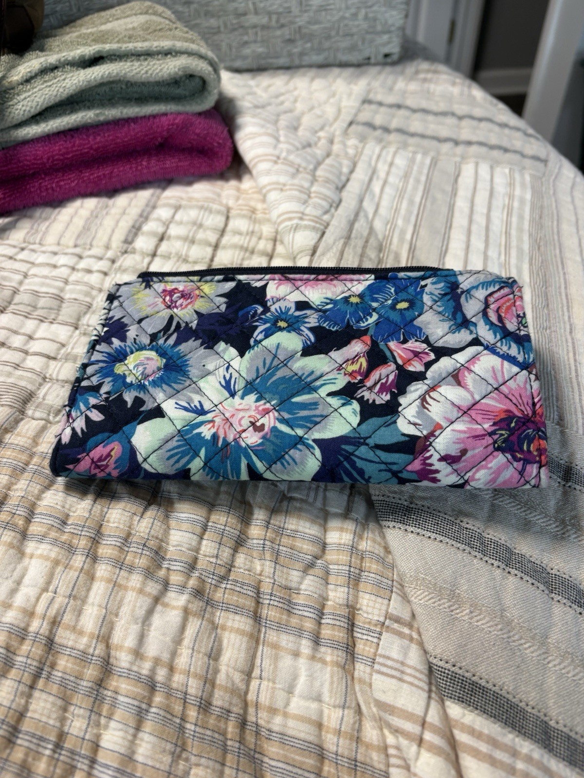 Vera Bradley Floral Quilted Women's Wallet with Credit Card Slots, Folding