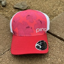 Ping Hat Cap Snapback Pink Red White Hibiscus...