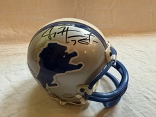 💙NFL Football Joey Harrington Signed Detroit Lions Mini Helmet Riddell