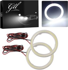 2x 70mm Cob Led Angel Eyes - White Halo Rings For Headlight Lighting