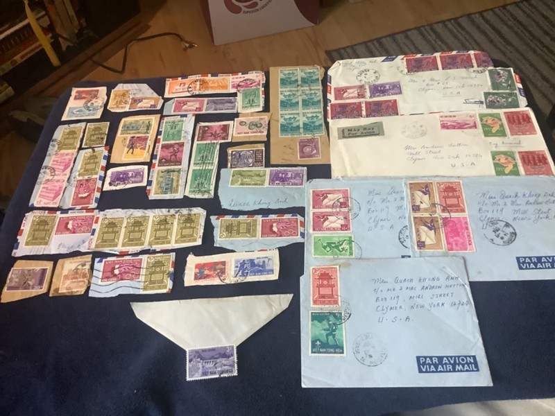 66 1960’s Used South Vietnam Letter Stamps Lot