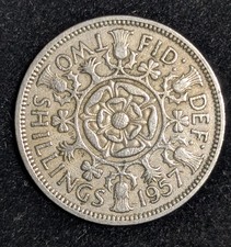 1957 Great Britain Two (2) Schilling Circulated KM# 906