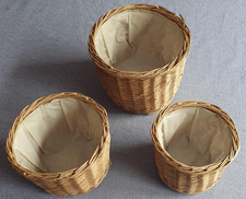 Wicker Plant Pots Set of 3 Indoor Planters  with waterproof liner