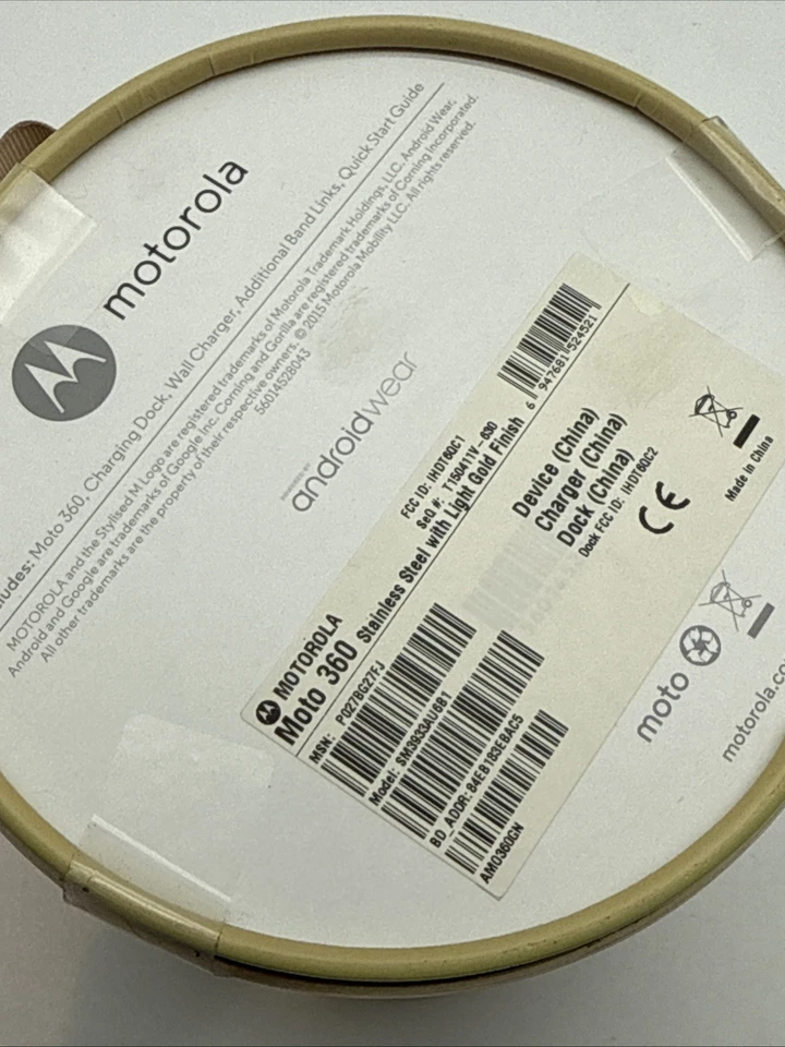 GENUINE MOTOROLO MOTO 360 SMARTWATCH STAINLESS STEEL SLIM BAND LIGHT GOLD  - Image 3 of 4