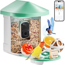 Smart Bird Feeder Camera 2K HD AI Identify 10,000 Bird Species Solar-Powe