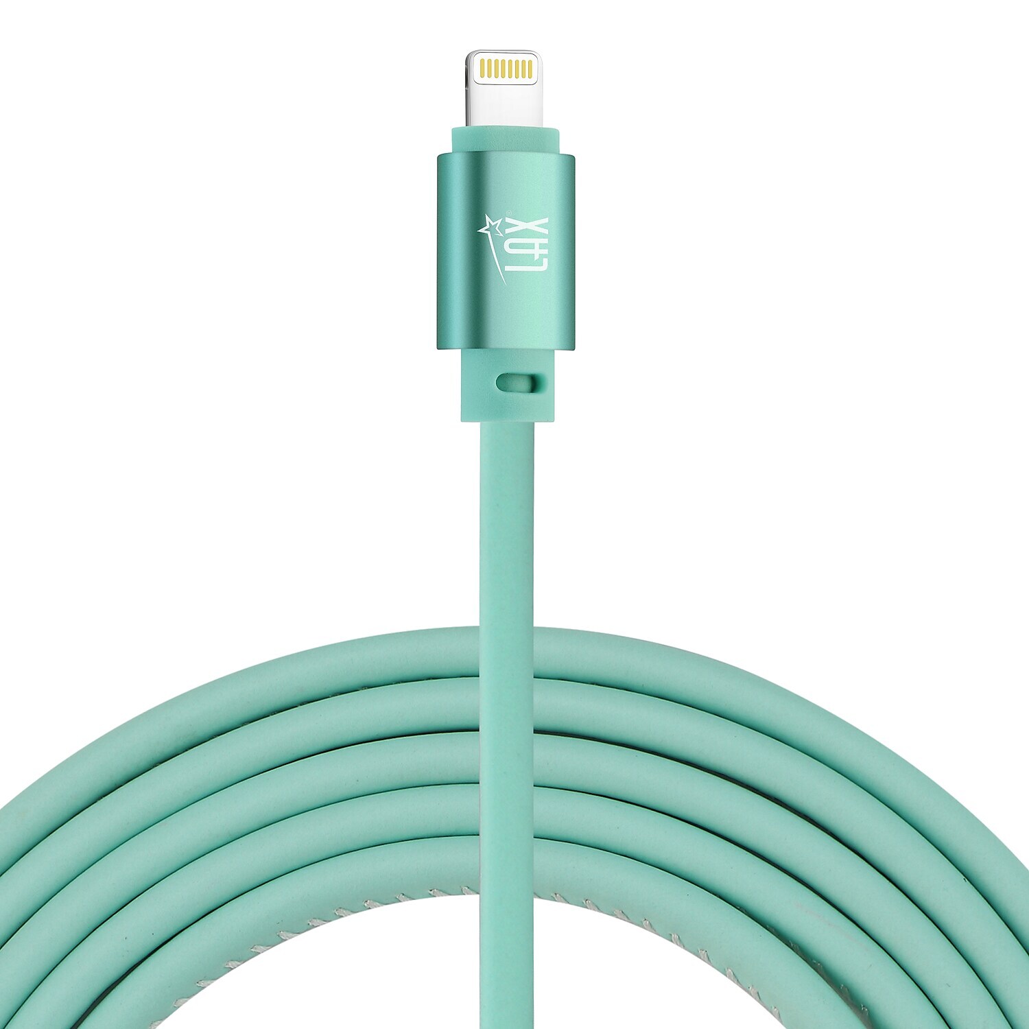 LAX Gadgets Glow in the Dark Apple MFi Certified USB to Lightning Cable Blue-image