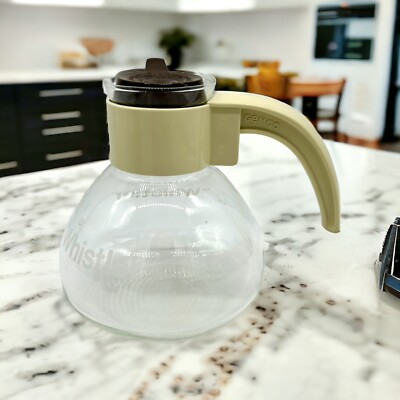 Vintage The Whistler by Gemco Glass Stovetop Tea Kettle Coffee Pot 8 Cups